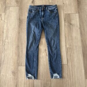 Abercrombie & Fitch Jeans Womens 26 2 Blue High Rise Super Skinny Ankle Raw Hem